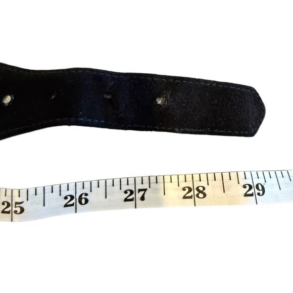 Yves Saint Laurent RARE VTG YSL Black Suede Studded Gem Belt 2816 Designer S - Picture 6 of 7